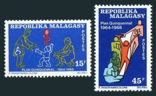 Malagasy 420 - 421,  Mnh.  Michel 594 - 595.  Completion Of 5 - Year Plan,  1968.  Medicine,