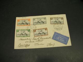 Egypt 1935 Airmail Cover To France Rear Faults 2171