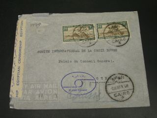 Egypt 1940 Censored Airmail Cover To Switzerland 1979