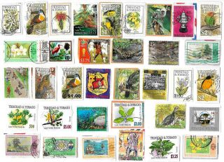 Trinidad & Tobago - Selection Of Stamps On Paper From Kiloware