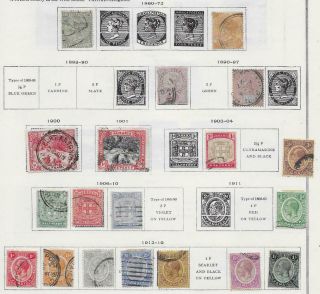19 Jamaica Stamps From Quality Old Album 1860 - 1919