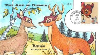 3866 37c Art Of Disney Bambi And Thumper,  Collins H/p Hand Painted [e541427]