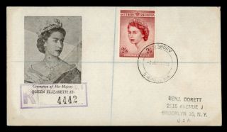 Dr Who 1953 Southern Rhodesia Qe Ii Coronation Fdc Registered C134468