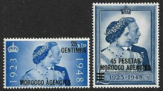 Morocco Agencies 1948 Silver Wedding Set Sg176/177 Mounted/mint