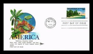 Dr Jim Stamps Us Puas America Tropical Coast Gill Craft Fdc Air Mail Cover C127