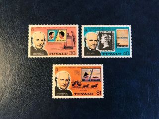 Tuvalu 1979 Mnh Sir Rowland Hill Penny Black Mail Coach Letterbox Postbox