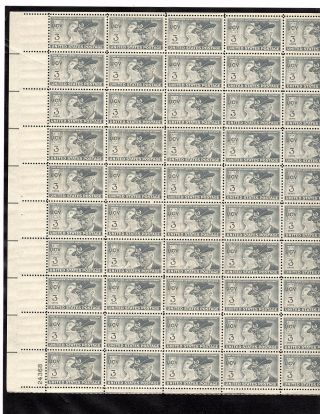 Scott 998,  3c Stamp United Confederate Veterans Final Reunion Sheet Of 50 Mnh Og