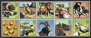 Gb 2005 Farm Animals Unmounted Mnh 1st Class Stamps X 10 Sg 2502 - 2511