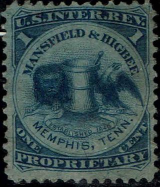 Rs 174b 1862 1c " S.  Mansfield & Co.  " Match And Medicine Issue