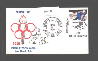 A2zed Us Fdc 8 Mar 1980 Sc 1795 Twinpex Winter Olympics Pictorial Cancel Mn
