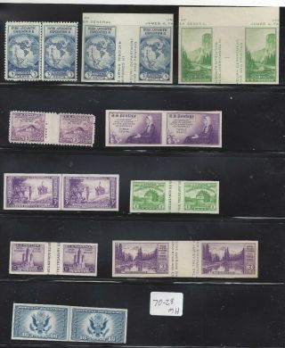 Set Of 10 1935 Farley Horizontal Pairs,  Mh,  752 - 755,  766 - 771
