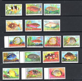 17 Cocos Islands Sc 34 - 50 Fish Stamps Australia Id 836