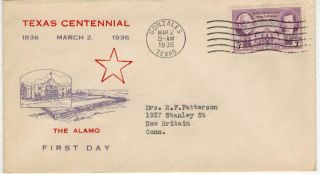 776 - 47 3c Texas Centennial,  1st Walter Czubay Better Cachet 1936 Fdc