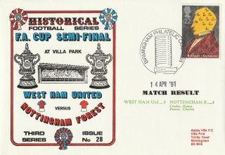 14 April 1991 West Ham United V Nottingham Forest Fa Cup Dawn Football Cover