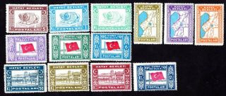 Turkey 1939 Set Of Stamps Mi 14 - 26 Mnh/mh Cv=45€