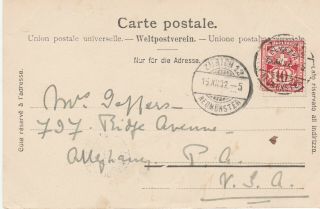 Stamps 1902 & 1906 On Post Cards From Switzerland