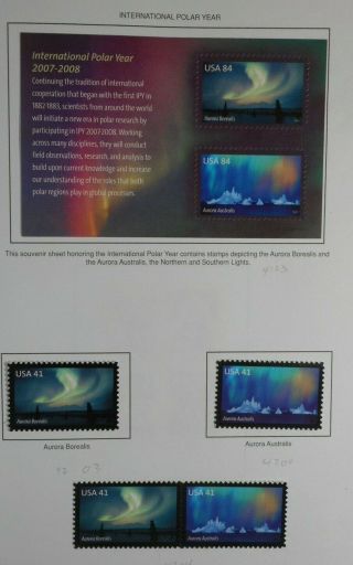 U.  S.  Stamps: Scott 4123,  4203,  4204,  (a),  " Polar Year " Issues Of 2007,  Ognh