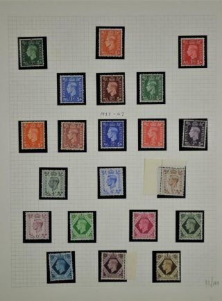Gb Stamps George V1 1937 - 47 Set Of 21 To 1/ - U/m (y168)