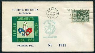 Habana 1954 First Day Cover Scouts Uptown 52251