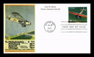 Us Cover Ford Tri - Motor Classic American Aircraft Fdc Mystic Stamp Company