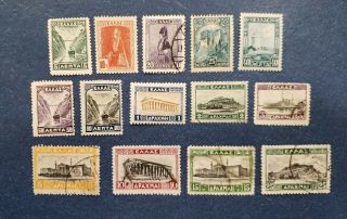 Greece Stamps,  Scott 321 - 334 Complete Set
