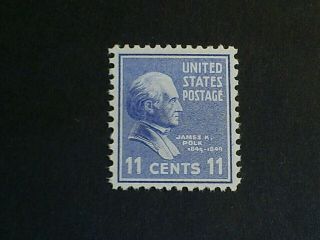 U.  S.  Scott 816 1938 11c James K.  Polk,  11th President Mnh Og F - Vf