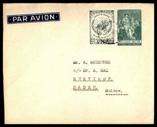 Mayfairstamps Belgium 1959 To Baden Switzerland Air Mail Cover Wwb94345