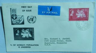 Turks & Caico First Day Cover 1963 Freedom From Hunger