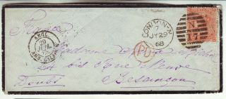 19 Th Century G.  B.  1 Mourning Cover To France