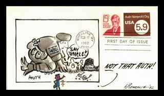 Dr Jim Stamps Us Nonprofit Combo Embossed Fdc Cover Mr Zip Sticker Wildermuth