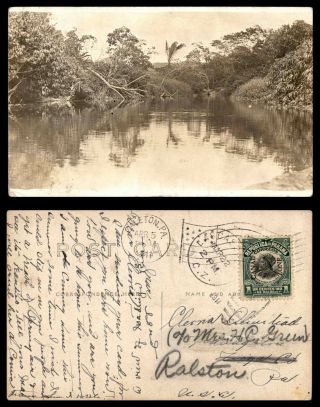 Mayfairstamps 1914 Canal Zone Las Cascades Real Photo To Us Pennsylvania Postcar