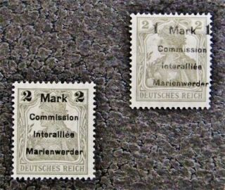 Nystamps German Marienwerder Stamp 32 33 Og H $38