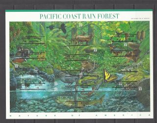 Hawaii Precancels: Pacific Coast Rain Forest Full Pane (3378)