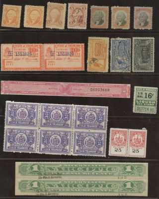Group Of Revenue Stamps And Other Bob Back Of Book Stamps