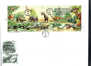 X U.  S.  Stamps Fdc Artcraft Sheet Scott 3136 P.  World Of Dinosaurs 1997 Grand.