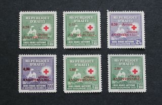Haiti - 1960 Scarce Airmail Overprinted Set Mh Lot Rr