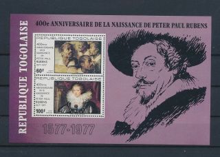 Lk89434 Togo 1977 Peter Paul Rubens Paintings Good Sheet Mnh