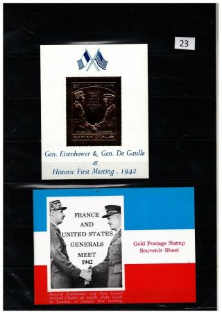 == Ajman - Mnh - Gold - S/s - Eisenhower,  De Gaulle