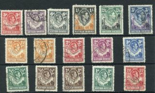 Northern Rhodesia 1938 - 52 Short Set To 3s Sg24/42 (exc 4½ & 9d) Fu