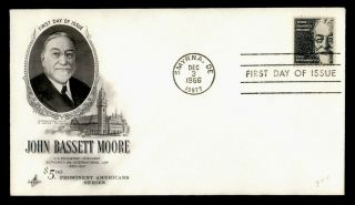 Dr Who 1966 Fdc Prominent Americans John B Moore Art Craft Cachet $5 E68571