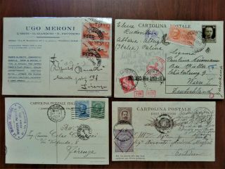 Italia,  4 Cartolina Postale 1882,  1923,  1943,  1948.  The Summers Proposals Continue