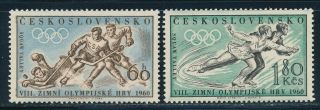 Czechoslovakia - Squaw Valley Olympic Games Mnh Set (1960)