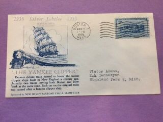 1006 Train Railroad Cover Not Fdc L701 Silver Jubilee Of Yankee Clipper Ny Bos