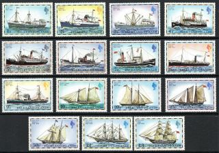 1978 Falkland Islands Sg 331/45a Mail Ships Unmounted Complete Set Of 15