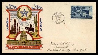 Mayfairstamps Us Fdc 1945 Zoo Bay Texas Centennial First Day Cover Wwb36577