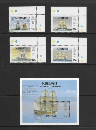 Kiribati 1990 Nautical History/ships Set & Mini Sheet Nh