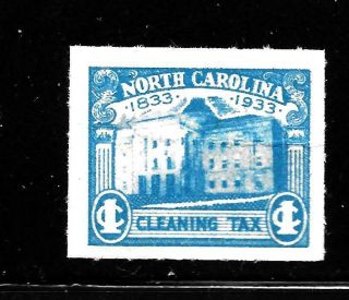 Hick Girl Stamp - State Of North Carolina 1933 Cleaning Tax Stamp Y4017