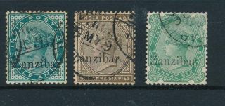 Zanzibar 1895 Sg 3,  5,  8