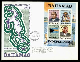 Dr Who 1973 Bahamas Independence S/s Fdc Lc133132