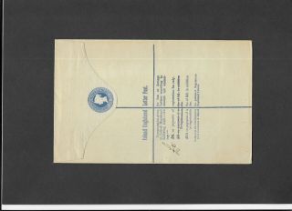 Gb Postal Stationery 1886 Qv 2d Blue Registered Envelope Size H H&b Rp14